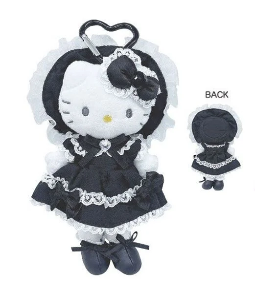 Sanrio Style Up Hello Kitty Gothic Lolita Plush Mascot Keychain